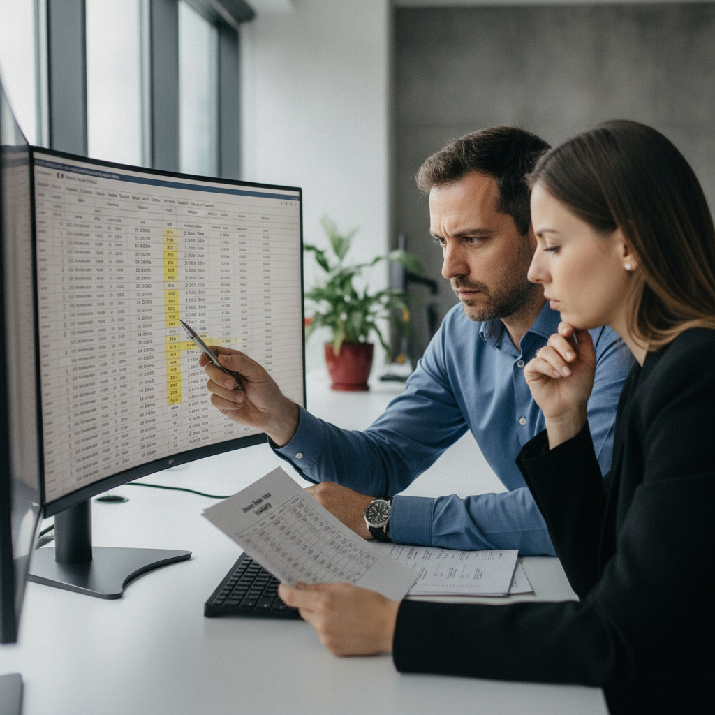 Analista de CX aponta para planilha com CLV e CAC lado a lado para calcular customer lifetime value por canal